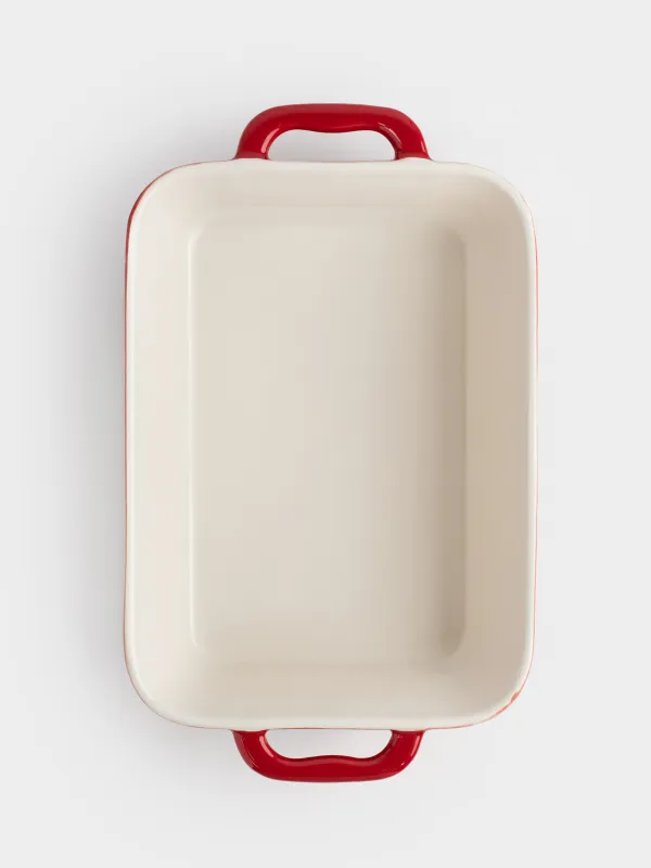 Baking dish, 27x20 cm, ceramic, rectangular, burgundy, Gradient, Cakes gradient, image-7