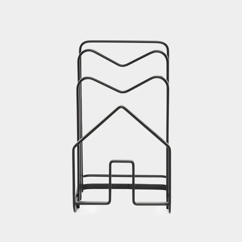 Stand organizer for cutting boards and lids, 21x12 cm, 3 otd, metal, black, House, Twist black