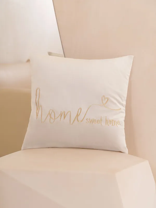 Decorative pillow, 45x45, corduroy, gray-brown, Sweet home, Scroll, image-2