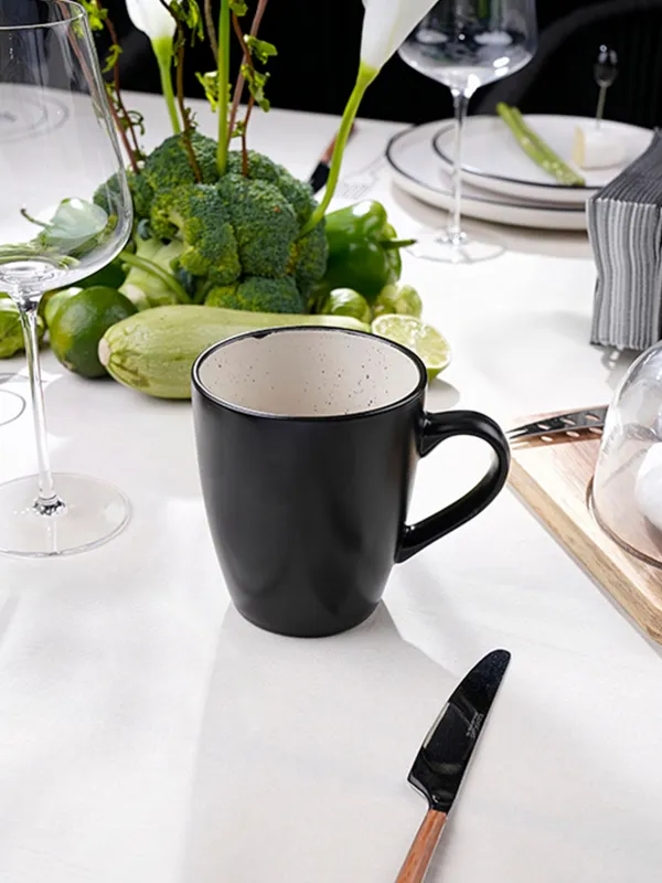 Mug, 350 ml, 2 pcs, ceramics, black and white, speckled, Isernia, image-6