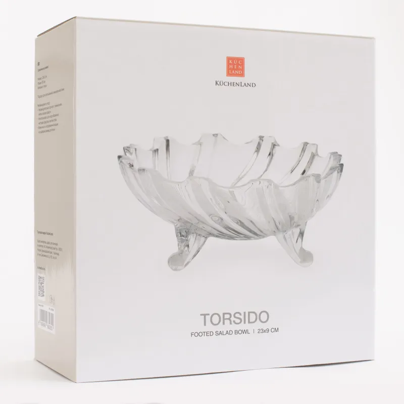 Salad bowl on legs, 23x9 cm, 830 ml, glass R, Torsido, image-6