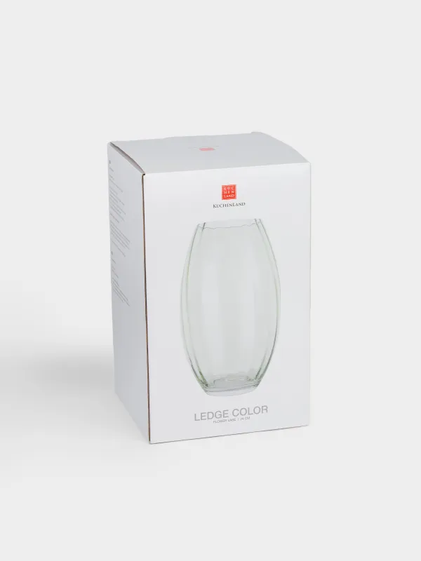 Flower vase, 24 cm, glass, green, Ledge color, image-5