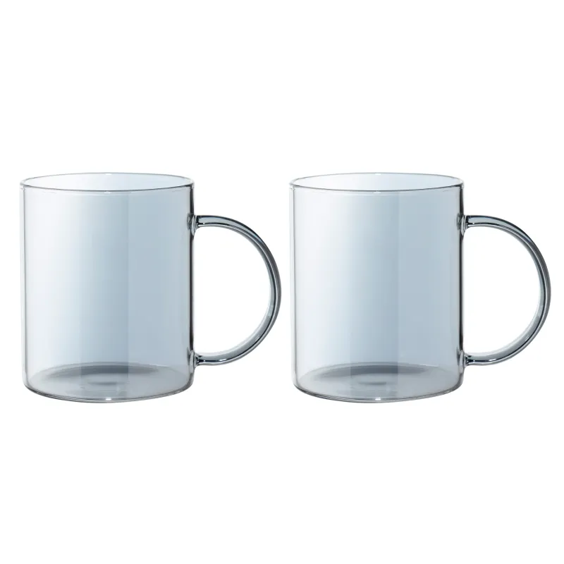 Mug, 380 ml, 2 pcs, glass B, gray, Volant