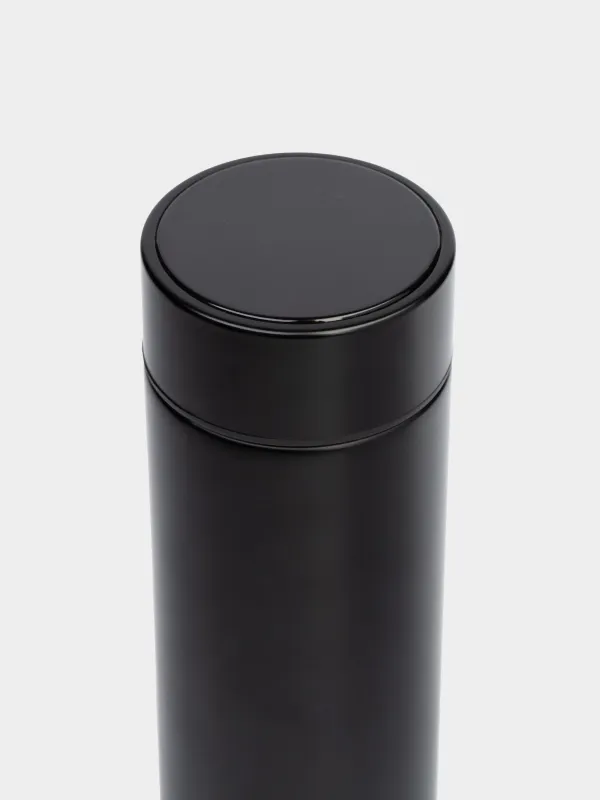 Thermos flask, 500 ml, with thermometer, steel / plastic, black, Celsius, image-6