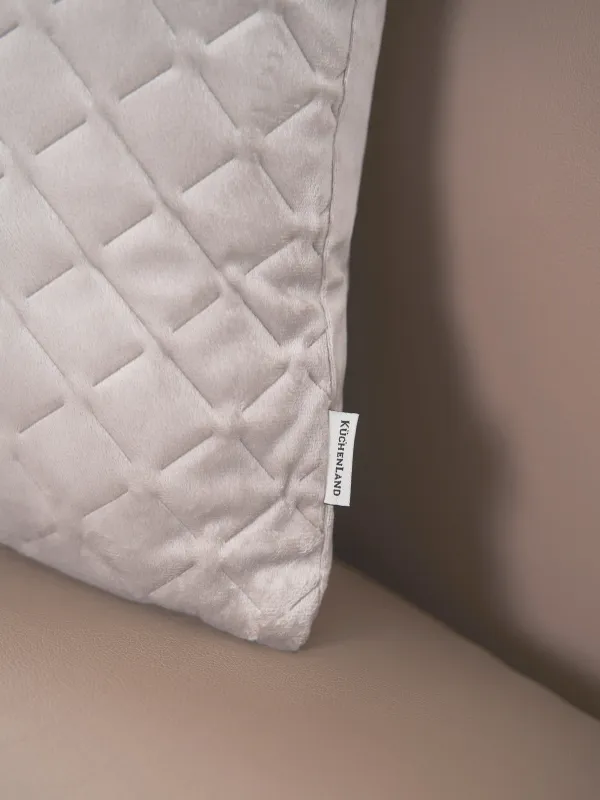 Decorative pillow, 45x45, quilted, corduroy, lilac, Rhombuses, Sewing, image-5