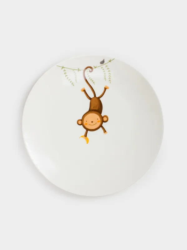 Children's tableware set, 1 person, 3 items, porcelain N, white, Safari, Jungle, image-2