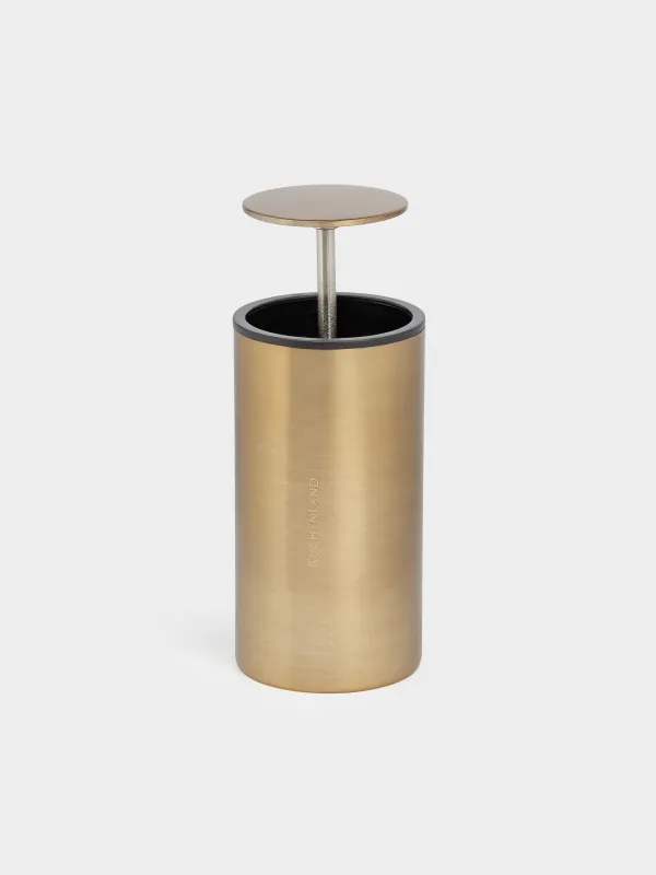 Toothpick container, 10 cm, steel, golden, Classic gold, image-1