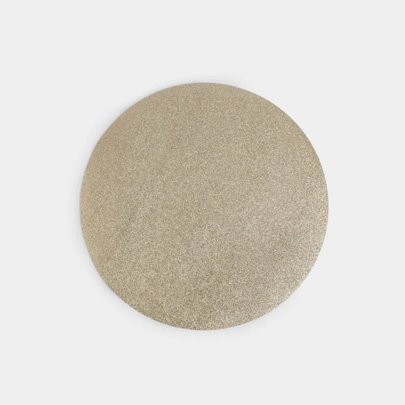 Placemat, 38 cm, PVC, round, champagne, Glitter mat