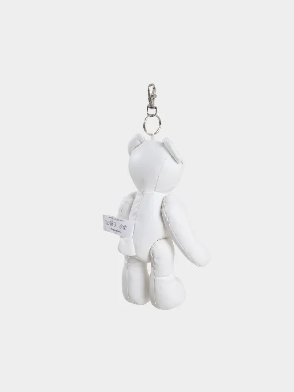 Keychain, 21 cm, soft, with movable paws, PU leather / Metal, White, Bear, Bear, image-2