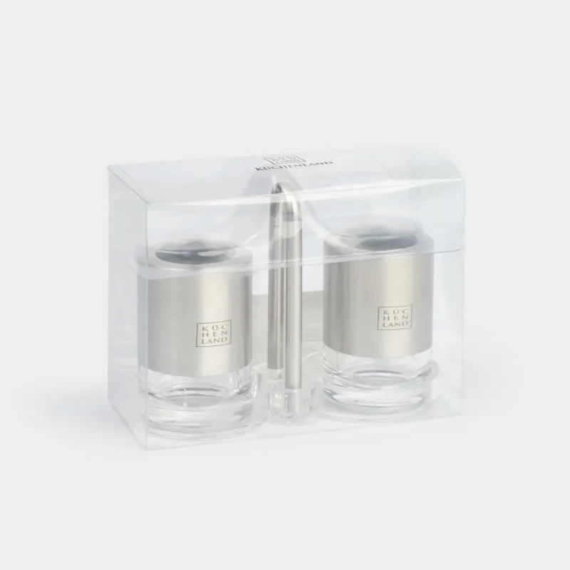 Salt and pepper set, 13 cm, on a stand, acrylic / steel, Spices, image-9