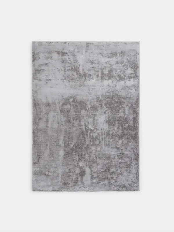 Rug, 150x210 cm, faux fur, light grey, Monotone, image-0