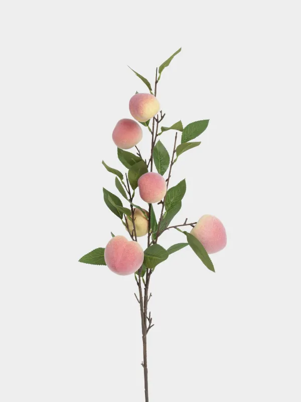 Decorative branch, 95 cm, foam/polyester, Peach, Fruit decor, image-1