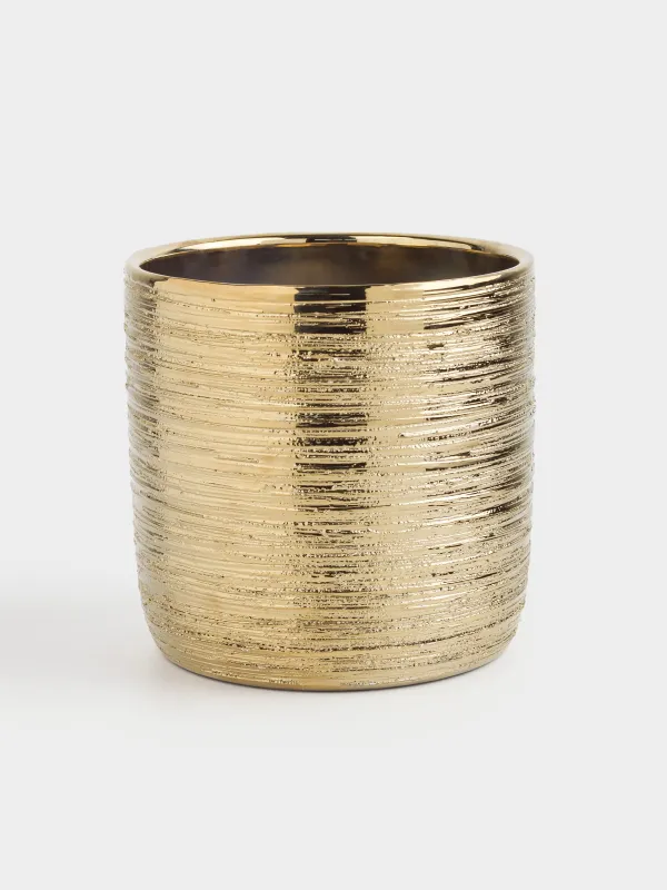 Planters, 14x14 cm, ceramic, golden, Galore, image-0