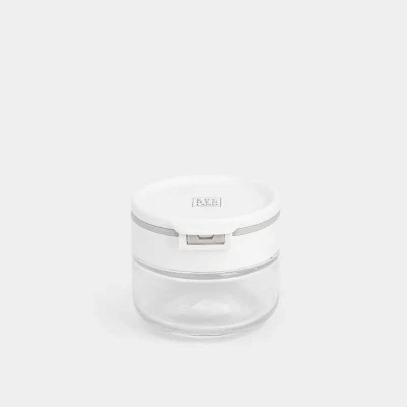 Spice container, 5 cm, with double lid, glass/plastic, grey, Comfort light