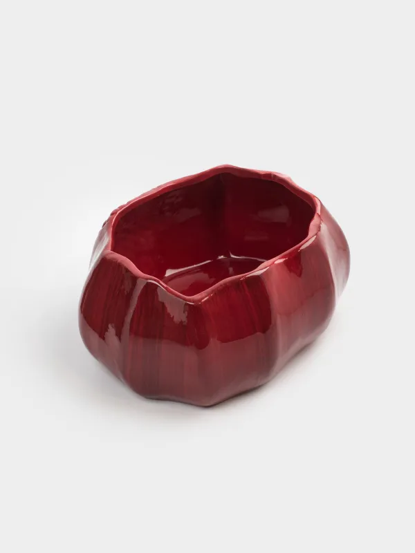 Fruit vase, 25x18 cm, ceramic, burgundy, Pomegranate, Pomegranate, image-2