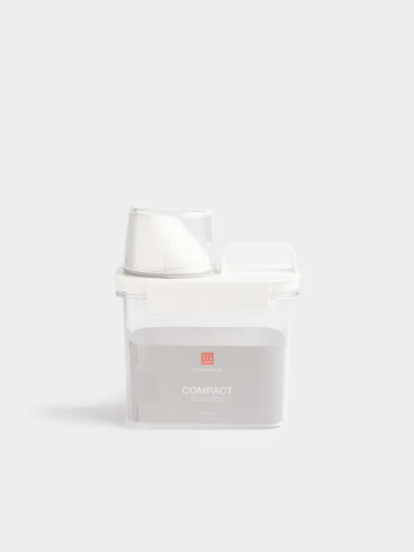 Washing powder container, 1,1 l, with measuring cup, plastic, white, Compact, image-6