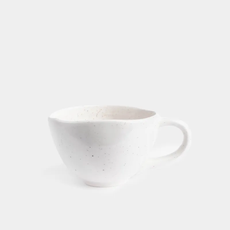 Mug, 450 ml, porcelain P, milk, speckled, I love you, Delicia
