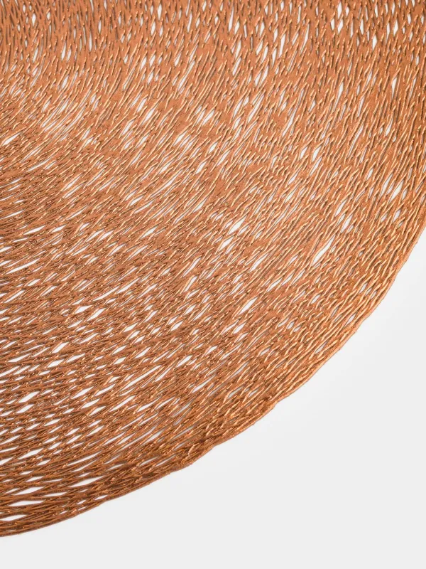Placemat, 38 cm, PVC, round, copper, Azhur, image-3