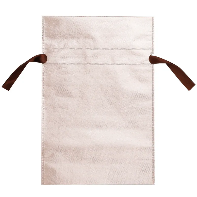 Gift bag, 40x56 cm, with ties, polypropylene, powdery, Champagne glow