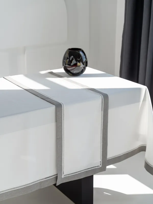 Table runner, 40x160 cm, polyester, white-gray, milkyy way, image-8