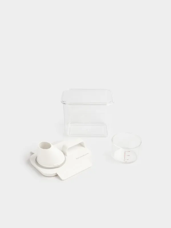 Washing powder container, 1,1 l, with measuring cup, plastic, white, Compact, image-4