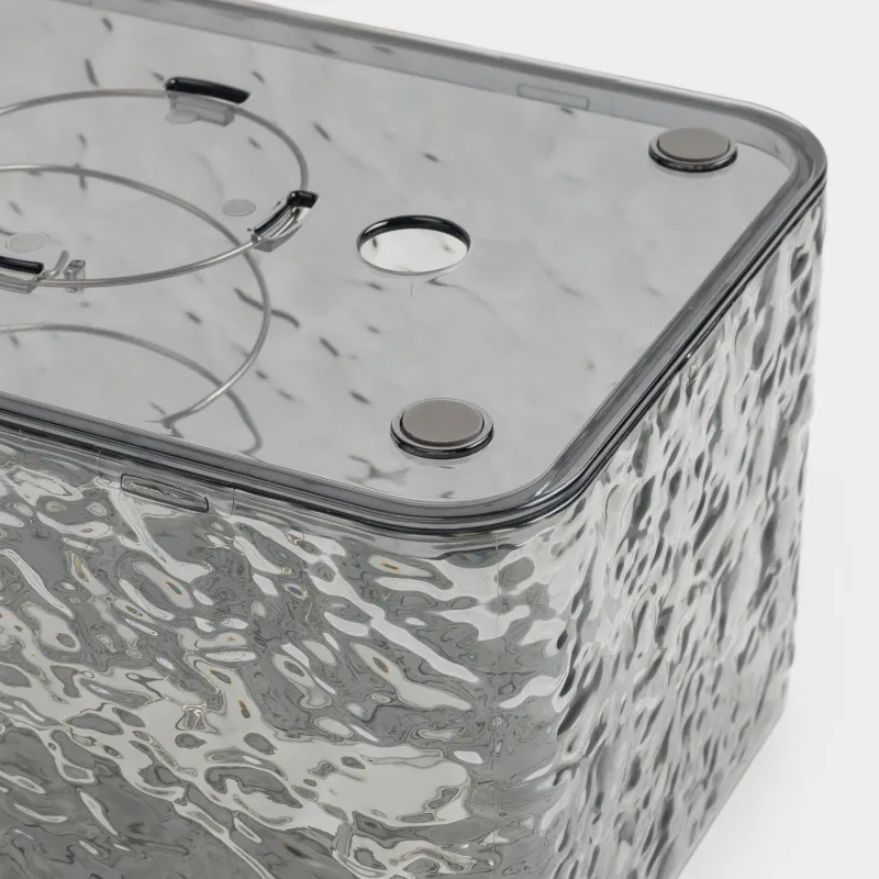 Paper napkin box, 19x12 cm, with sitemsing, plastic / metal, grey, Renaissance clear, image-4