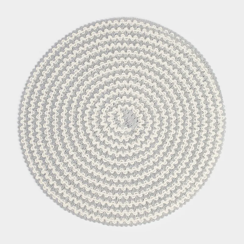 Placemat, 38 cm, polypropylene / polyester, round, grey-milk, Circle