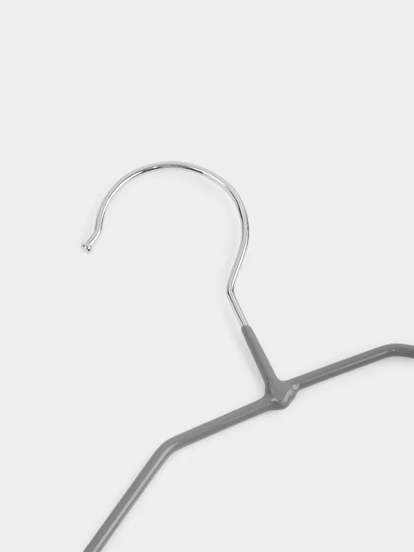 Hanger, 28 cm, 5 pcs, children's, metal coated, gray, Colorful house, image-4