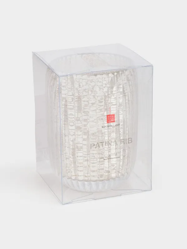 Bathroom tumbler, 10 cm, glass, gold, Patina rib, image-4