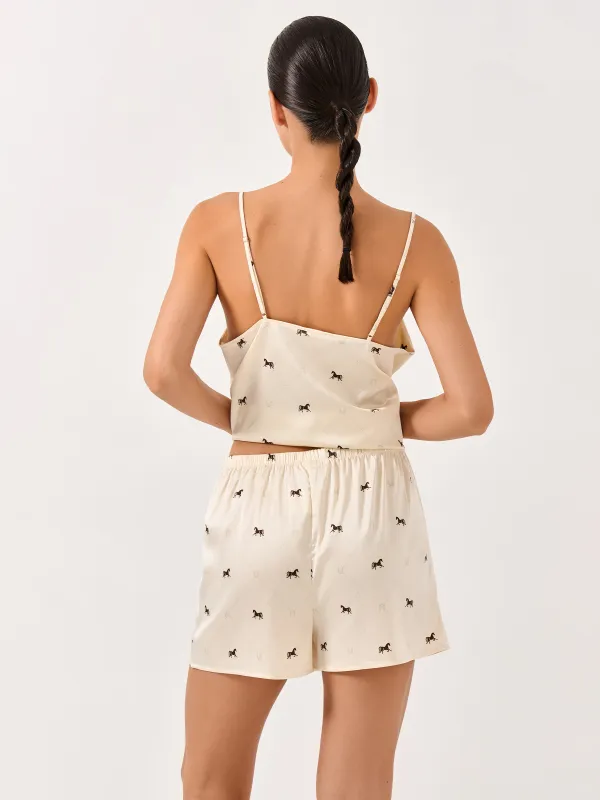 Women's shorts, homewear, size L, polyester/elastane, milky, Horse, Luanne, image-2