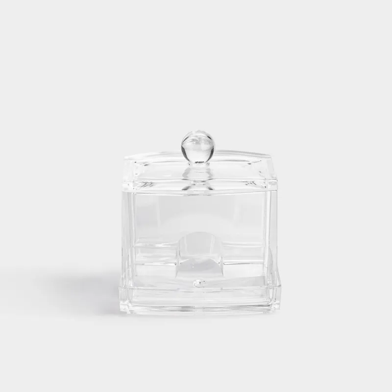 Cotton swab container, 9x10 cm, with lid, plastic, Basic