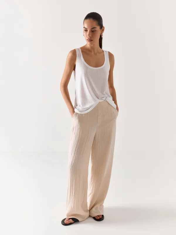 Women's trousers, size S, viscose/polyester, milky, Giselle, image-7