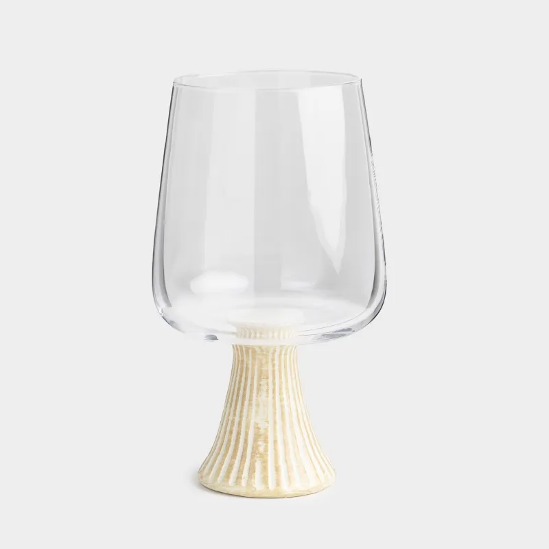 Drinking glass, 390 ml, glass / ceramic, milk leg, Aesthetic