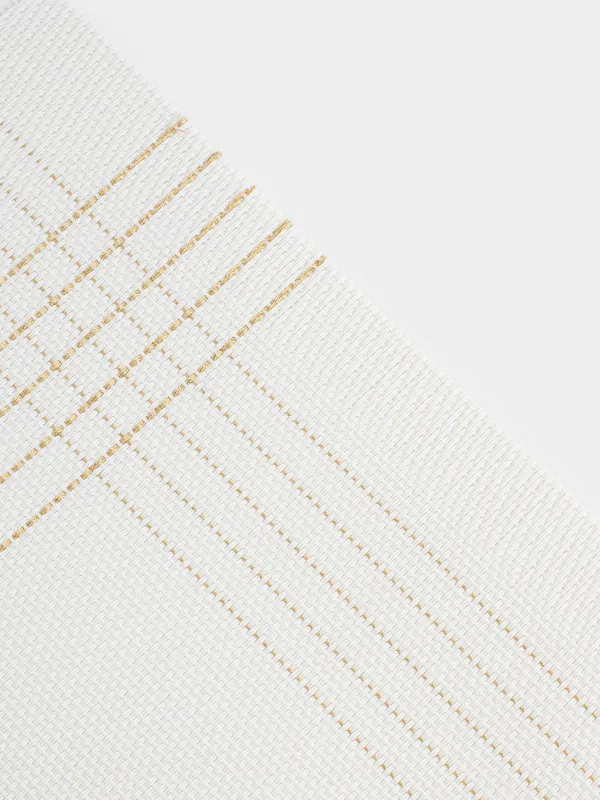 Placemat, 30x45 cm, PVC / polyester, rectangular, white, Golden lines, Solid, image-4