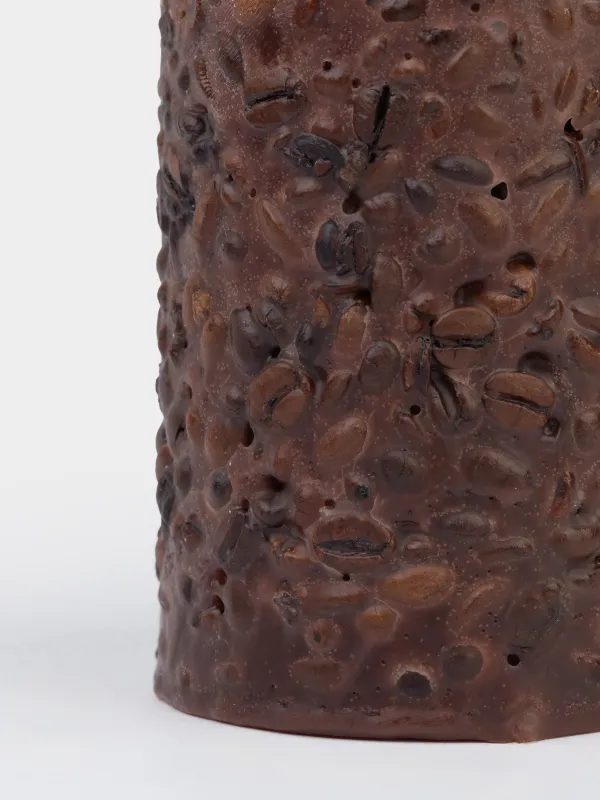Candle, 8x10 cm, cylindrical, brown, Coffee, Coffee candle, image-2