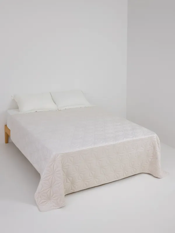 Bedspread, 220x240 cm, quilted, velvet/microfiber, sand, Toulouse, Stitch velvet, image-1