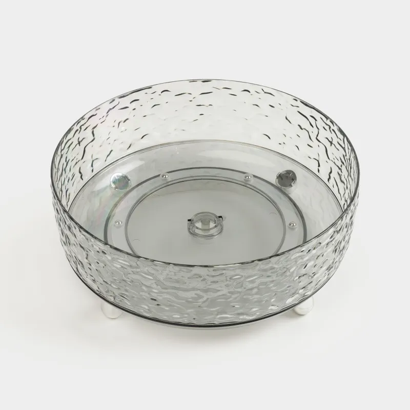 Organizer for cosmetics, 23x9 cm, on legs, rotating, plastic, gray, Renaissance clear, image-1