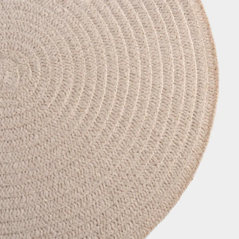 Placemat, 38 cm, Chenille, round, sand, Chenill, image-2