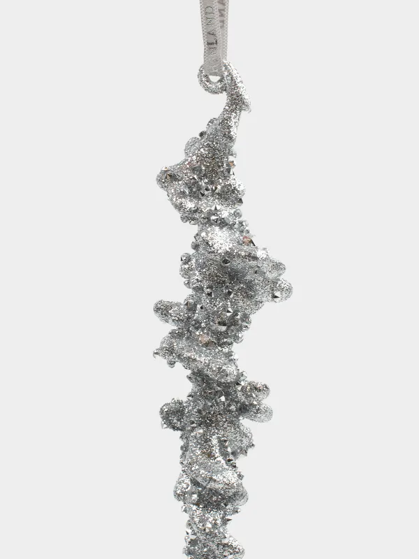 Christmas tree toy, 25 cm, acrylic, silver, Icicle, Figure sparkle, image-1