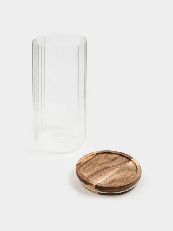 Can for bulk products, 1,7 l, glass B / wood, Ravi wood, image-7