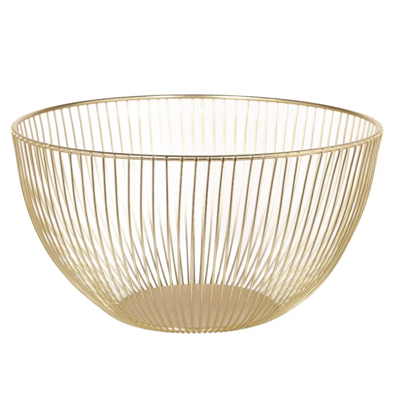 Fruit basket, 25 cm, metal, golden, Twist gold