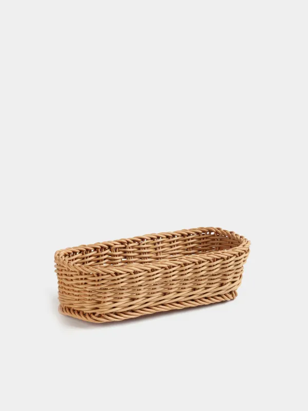 Cutlery basket, 25x10 cm, rattan, rectangular, brown, Twig, image-3