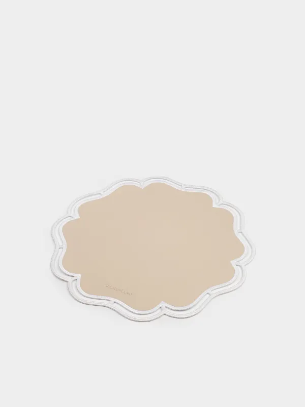 Placemat, 38 cm, PVC / polyester, shaped, beige, Rock vintage, image-1