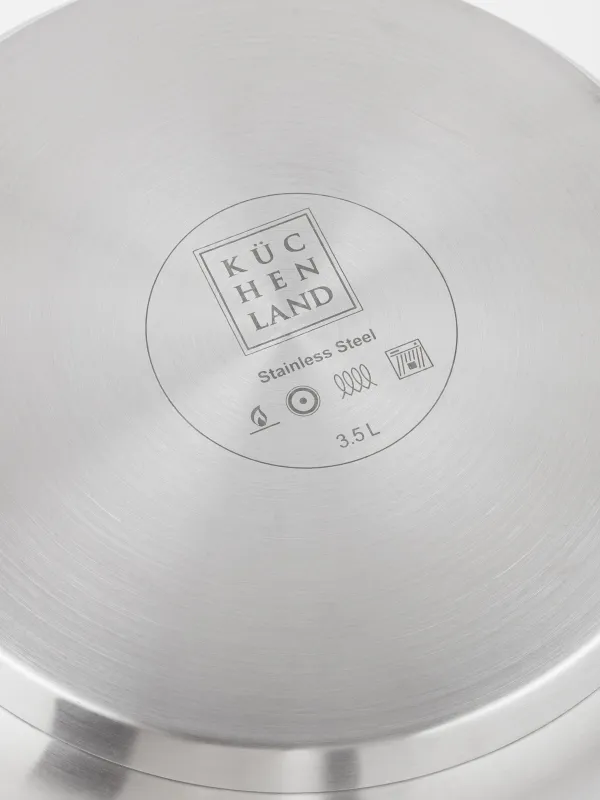 Pan, 20 cm, 3.5 l, with lid, steel / glass, Egoist lite, image-5