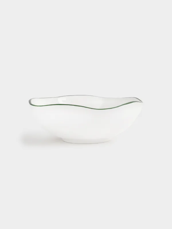Salad bowl, 15x5 cm, 370 ml, ceramic, Fir branch, Christmas green, image-0