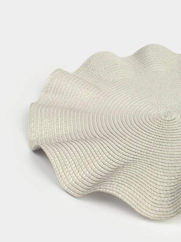 Placemat, 38 cm, polypropylene, round, grey-beige, Wavy edges, Circle wave, image-1