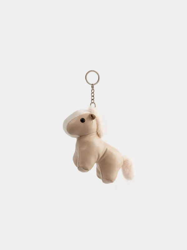 Keychain, 12 cm, polyurethane / metal, beige, Horse, Keychain toy, image-0
