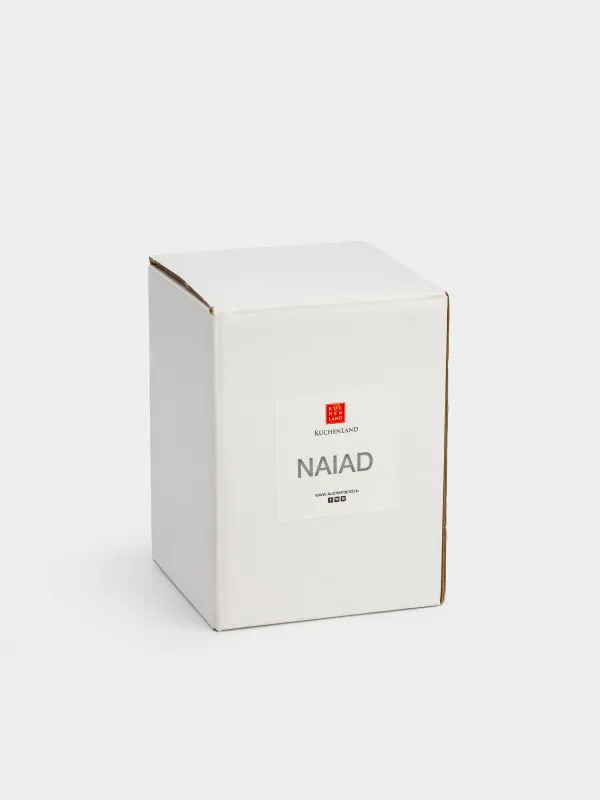 Candle holder, 11 cm, for one candle, on a leg, glass, Naiad, image-4