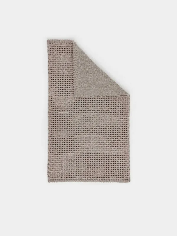 Mat, 60x110 cm, anti-slip, Polyester / cotton, beige, Grid, Cozy, image-3