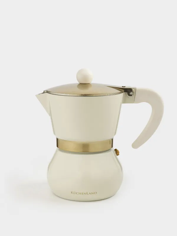 Geyser coffee maker, 300 ml, aluminum / plastic, beige-gold, Laneri, image-0